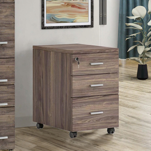 Wholesale Custom Modern Wooden Panel Mobile <b>Filing</b> <b>Cabinet</b> with -Pulley and 3 Drawers for Office Storage - Product Image 3