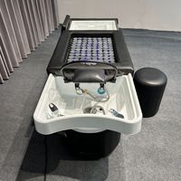 Lit de lavage capillaire haut de gamme européen avec arche d'eau, sauna à vapeur et design ergonomique pour le confort du client