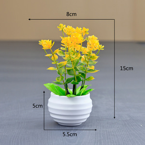 Plantas Artificiales en Maceta Pequeña <span class=keywords><strong>de</strong></span> Plástico, Bonsái Verde Creativo para el Año Nuevo Chino, Uso en Interiores <span class=keywords><strong>de</strong></span> Escritorio, Alta Calidad - Product Image 6