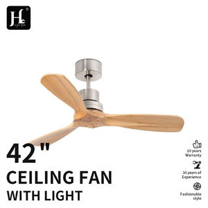 Ventilateur de plafond moderne de conception nouvelle, 52 pouces, moteur CC sans balais (BLDC), sans éclairage, avec télécommande et ventilateur à trois pales en bois - Product Image 2