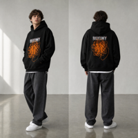 Sweat à capuche en molleton de coton et fibre de bambou pour homme, imprimé avec des strass, coupe classique, streetwear