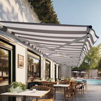 Auvent rétractable en aluminium imperméable pour pergola, restaurant, balcon, avec éclairage LED, PVC personnalisé