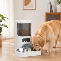 Distributeur de nourriture pour animaux de compagnie anti-colmatage en forme de rectangle, minuterie intégrée, adapté aux oiseaux et aux petits animaux