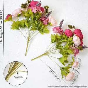 Venta al por Mayor de Ramos de Flores de Peonía de Seda Artificial de 13 Cabezas, Exquisitos, para Decoración Moderna del Hogar, Bodas, Navidad y Año Nuevo - Product Image 2
