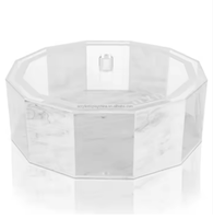 Boîte à gâteau Matsa en acrylique de taille personnalisée, récipient de stockage carré avec couvercle en forme de dodécagone à paillettes argentées pour l'organisation d'outils