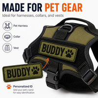 Étiquette nominative personnalisée pour harnais de chien, badge d'identification auto-agrippant pour collier, gilet, sac à dos, avec coutures apparentes, patch brodé personnalisé pour animaux de compagnie, OEM