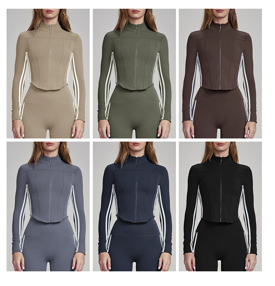 Zip-Up Tummy-Control Activewear Jacket (124106): colour and size-option reference for private-label production