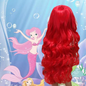 Compre la Peluca Roja Rizada Larga de 80 cm HLC ODM, Peluca de Cabello Sintético para Disfraz de Halloween, <span class=keywords><strong>Cosplay</strong></span> de la Sirenita, <span class=keywords><strong>Anime</strong></span>, Lolita, para Decoración de Fiestas - Product Image 2