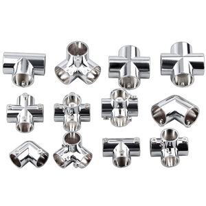 Stainless <b>Steel</b> Round Pipe Connectors 19 25 32mm T L U Shape Fittings For Clothes Rack DIY Assembly - Product Image 4