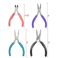 4 pièces pinces à bijoux en acier nez d'aiguille nez incurvé coupe-fil à nez rond pour la fabrication et la réparation de bijoux