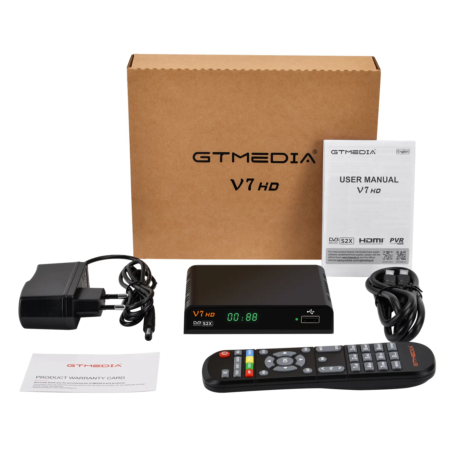 GTMEDIA V7HD 1080P Full HD DVB-S2X DVBS/S2เครื่องรับสัญญาณดาวเทียมดิจิตอล