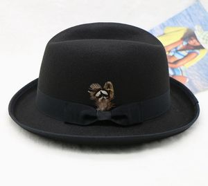 W382 Party Trilby Directeur Homburg Chapeau Haute Qualité Nouvelle Mode Personnalisé Homme Femme Laine Fedora Feutre Chapeau Haut de forme - Product Image 2