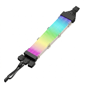 Câble GPU en cuivre Bajeal 3*8 broches vers 12+4 ARGB pour extension d'alimentation de PC de bureau - Product Image 3
