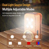 Aluminiumlegierung Clip-Licht Rot-Blaue Warnblinkleuchte 7 Modi 55g Tragbare EDC Schlüsselanhänger-Leuchte Typ-C Aufladung