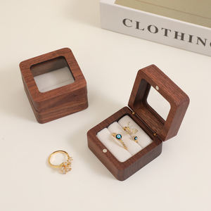 Caja de Almacenamiento Portátil de Madera Maciza Retro de Lujo para Collares, Pendientes, Anillos y Joyas - Product Image 6