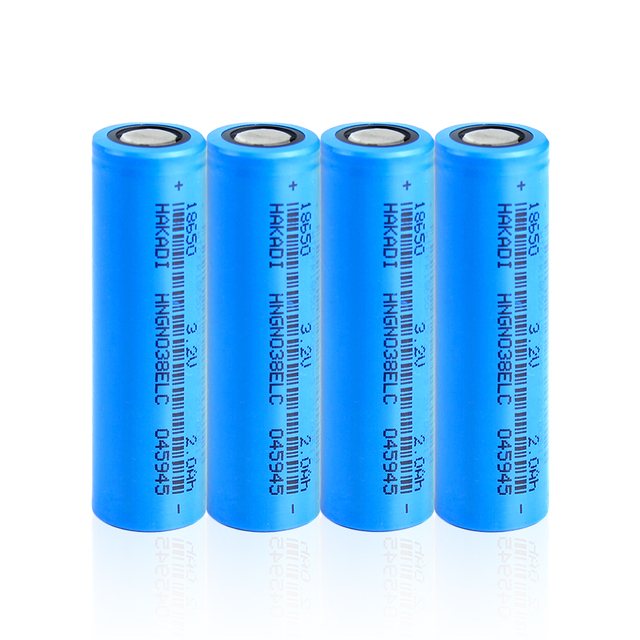 Hot Sell HAKADI 3.2V 2000mah 18650 Rechargeable Lifepo4 Batteries Lithium Cell for Solar Light Energy Storage Power Supply