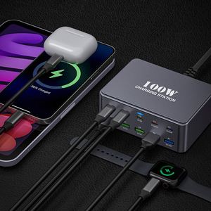 100W GaN 10-Port <b>Fast</b> <b>Charging</b> Station PD 3.0 Power Hub for Multi-Device Laptop/Phone 5V/3A Essential for Desktop Travel - Product Image 5