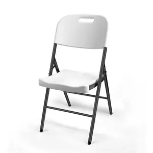 Mobili da ufficio PP + acciaio sedia pieghevole all'aperto sedia da pranzo portatile sedia pieghevole (bianco)