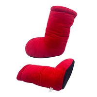 Volwassen Grote Rode Laarzen Slippers Valentijnsdag Cadeau Fuzzy Groothandel Indoor Slippers Pluche Grote Rode Laarzen Voor Dames Meisjes
