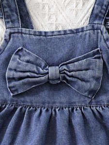 Abito estivo da ballo per bambini abito Casual da ragazza con fiocco in Denim lavabile per occasioni speciali di <span class=keywords><strong>età</strong></span> inferiore a 13 anni - Product Image 3