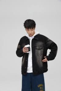 <span class=keywords><strong>Veste</strong></span> en jean printemps pour hommes <span class=keywords><strong>Veste</strong></span> en jean décontractée à manches longues manteau avec poches multiples Vestes bleues classiques à la mode - Product Image 6