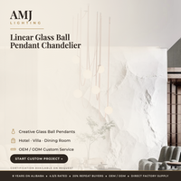 Lustre suspendu LED AMJ, boule personnalisée, luminaire suspendu linéaire moderne pour salon et restaurant, dimmable, garantie 1 an