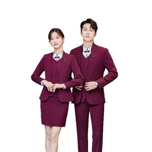 Unisex Business Suit Set With Vest Shirt Trousers Skirt Anti-Wrinkle Worsted Fabric For Adults Cross Border Trade - Product Image 5