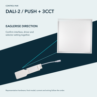 Panneau lumineux LED 3CCT 600x600 40W DALI-2 Push pour projets commerciaux de plafonds