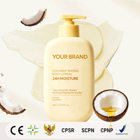 Lotion corporelle hydratante et nourrissante à l'eau de coco biologique avec vitamine E, marque privée d'usine