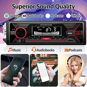 เครื่องเล่น MP3 ในรถยนต์แบบยูนิเวอร์แซล วิทยุ FM USB TF เสียงคุณภาพสูง พร้อมรีโมทคอนโทรล ไมโครโฟนในตัว - Product Image 5
