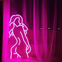 Enseigne néon personnalisée pour femme avec support acrylique pour décoration murale, publicité, animation, LED silicone rose basse consommation Genilight GLT-FNS8