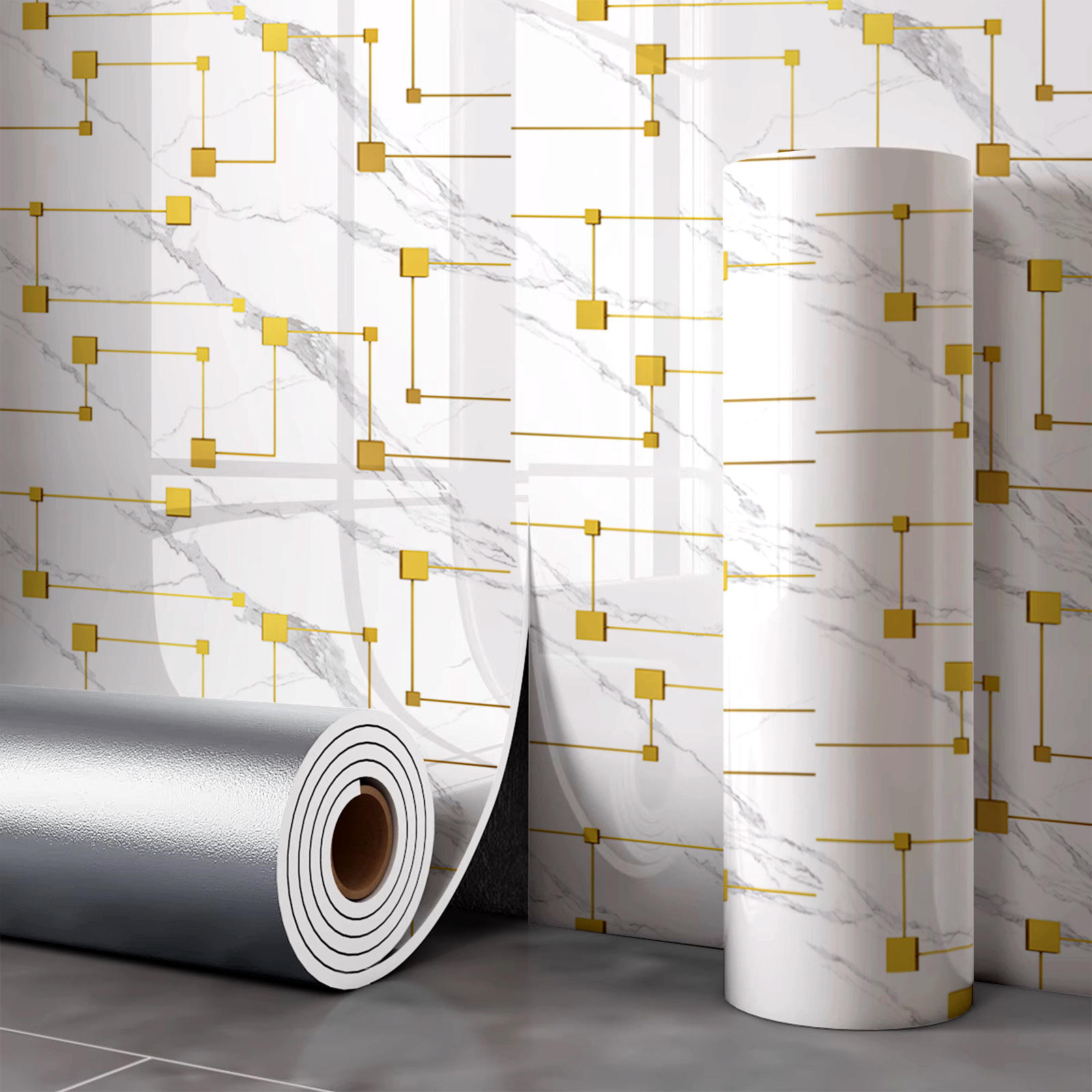 Patrón dorado "Explosión de Nieve" - cst094 - 40cm de ancho x 3m de largo