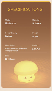 Silicone tối giản LED ánh sáng ban đêm hiện đại có thể sạc lại 1.5V AAA pin màu ấm tap ánh sáng cho phòng trang trí Max 0.5 Wát DC5V - Product Image 6