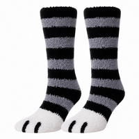 Chaussettes pour femmes en forme de patte de chat, extra épaisses, en peluche, chaudes pour l'hiver, confortables, originales, mignonnes, en tricot, chaussettes de pantoufles pour la maison