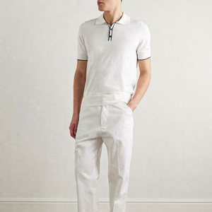 Camiseta Casual Personalizable para Hombre, de Manga Corta, Tejida, Transpirable, de Poliéster/Algodón, con Ribete en Contraste, Bolsillo en el Pecho, Corte Ajustado - Product Image 1
