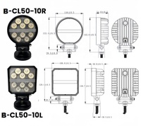 Luz DE TRABAJO LED de alto brillo de 50W y 5 pulgadas, lámpara de Trabajo Auxiliar de 6500K para camiones, Tractores, excavadoras, iluminación Exterior para automóviles