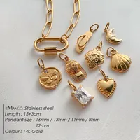 Bracelet à breloques interchangeables EManco multi-formes, lune, fraise, coquillage, acier inoxydable, classique, papillon, pour femmes
