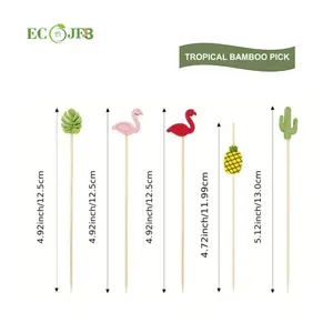Disposable Bamboo Cocktail Fancy Fruit Skewer Appetizers Picks