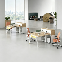 Poste de travail de bureau moderne et minimaliste avec chaise de bureau de qualité E0, cloison de séparation et table d'ordinateur pour 24 personnes