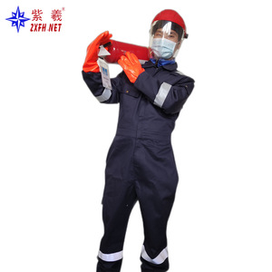 Combinaison de pompier Zixi ZX-11231, fabriquée à Shanghai, une pièce, ignifuge, réfléchissante, vêtements de travail résistants aux flammes - Product Image 4