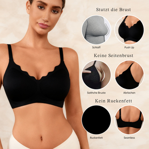 Reggiseno Senza Cuciture e Senza Ferretto da Donna, con Scollo a V Festonato, Push-up, Supporto in Gel, Lati Larghi, Morbido e Confortevole - Product Image 2