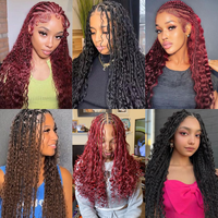 Extensions de cheveux humains Remy vietnamiens style Boho en vrac pour tressage, 100% vierges, Deep Wave, double trame machine