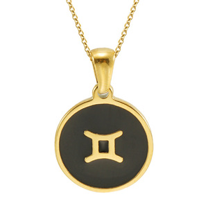 Ciondolo in Smalto Nero con 12 Segni Zodiacali |   Acciaio Inossidabile Placcato Oro 18K PVD Impermeabile e Resistente allo Sbiadimento per Creazione di Gioielli Fai-da-Te - Product Image 6