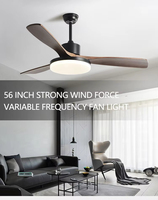 Ventilador de Techo Tradicional de 52'' con 3 Aspas de Hierro, 6 Velocidades, Luces LED y Control Remoto para Uso en Interiores