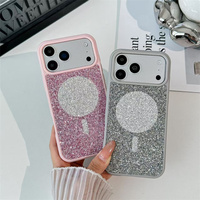 Coque de téléphone magnétique à paillettes intégrales, pare-chocs souple en TPU, anti-traces de doigts pour iPhone 18/18 Pro/18 Pro Max/17