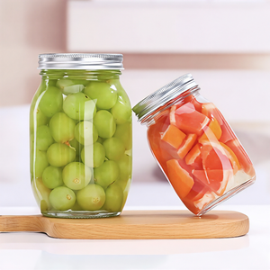16oz Glass Mason chum với Leak-proof nắp thường xuyên Miệng kín lọ cho thực phẩm lưu trữ đóng hộp cà phê & thủ công mỹ nghệ cho Thạch - Product Image 4