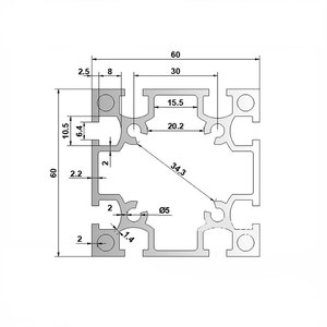Tiêu chuẩn quốc gia công nghiệp hợp kim nhôm hồ sơ 6060g rãnh Ống Vuông ống nhôm hồ sơ 60x60 khung đen - Product Image 3
