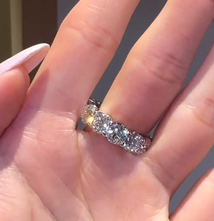 ring lab grown diamond bezel emerald cut
