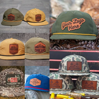 Casquette Trucker Personnalisable 5 Panneaux Non Structurée à Visière Plate avec Patch en Cuir – Modèle 256