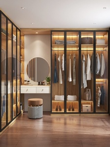 Armadio Moderno Minimalista in Legno, Personalizzazione Completa della Casa, Cabina Armadio, <span class=keywords><strong>Mobile</strong></span> per <span class=keywords><strong>Camera</strong></span> da <span class=keywords><strong>Letto</strong></span> su Misura - Product Image 2